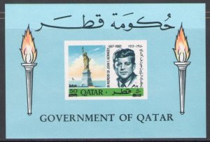 1966 QATAR - SG. MS 124 - Kennedy - Untoothed Sheet - MNH**