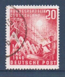 Germany  #666  used  1949  first federal assembly  20pf