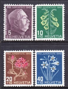 Switzerland 1948 Flowers Complete Mint MH Set SC B179-B182