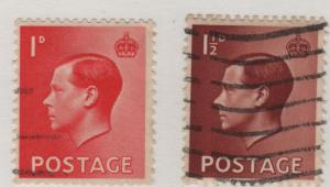 Scott 231-232 SG 458a-459a Edward VIII Inverted Watermark