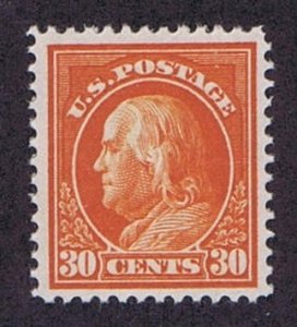 US 420 30c 1914 Benjamin Franklin perf 12 VF unused original gum hinged