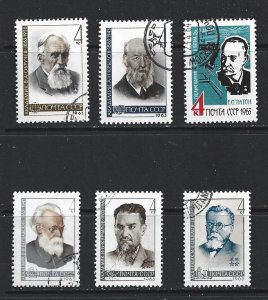 RUSSIA - 1963 RUSSIAN SCIENTISTS - SCOTT 2710 TO 2715 - USED