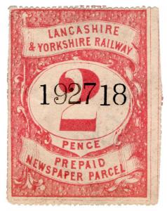 (I.B) Lancashire & Yorkshire Railway : Newspaper Parcel 2d (large format)