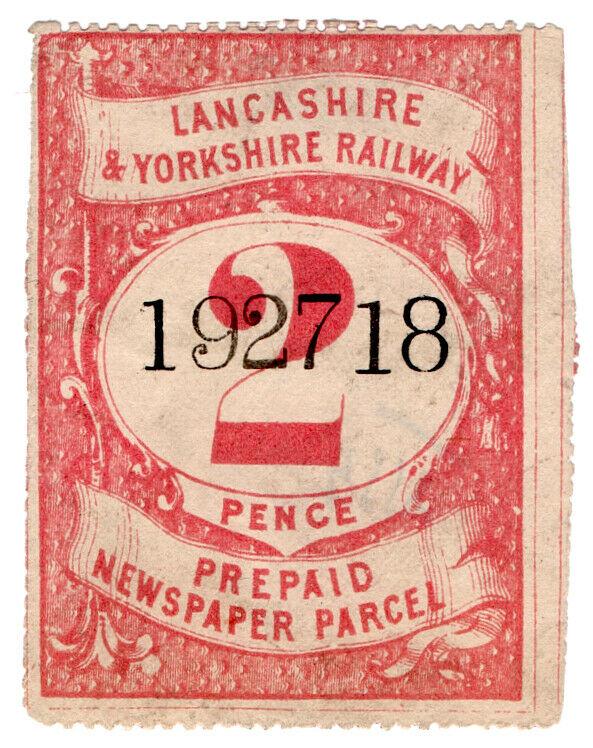 (I.B) Lancashire & Yorkshire Railway : Newspaper Parcel 2d (large format)