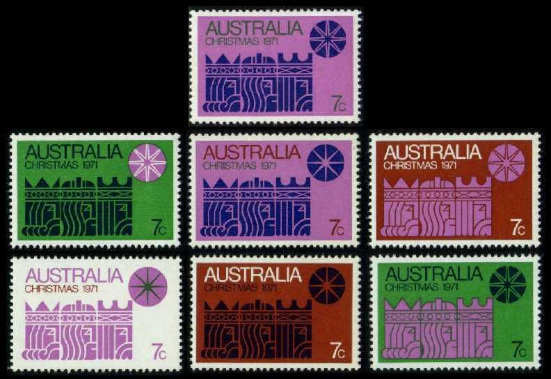 Australia #508a-508g Christmas, MNH set (40.00)