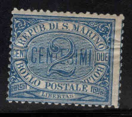 San Marino Scott 2 MH* Blue 1894 stamp CV $15