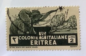 Italian Eritrea 1933 Scott 165 used - 2 L,  African Elephant