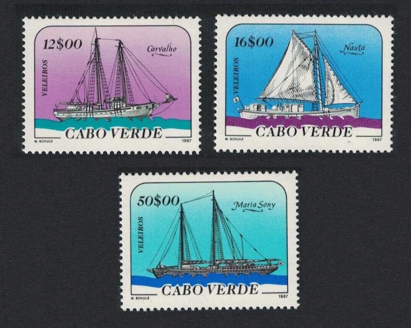 Cape Verde Sailing Ships 3v SG#588-590