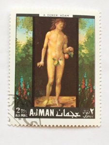 Ajman – Unk. Year – Single Art “Nude” Airmail Stamp –SC# Unknown - CTO