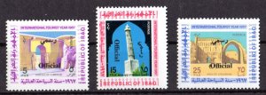 IRAQ 1971 Sc#O225/O227 INTERNATIONAL TOURIST YEAR ovpt.OFFICIAL Set (3) MNH