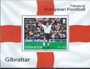 Gibraltar 2004 - European Football  - Stamp Souvenir Sheet - Scott #975 - MNH