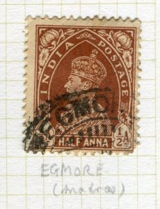 INDIA; Early GVI issue with fine POSTMARK, Egmore