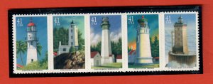 4146-50 Pacific Coast Lighthouses STRIP (MOUNTED) (Correct Order) MNH