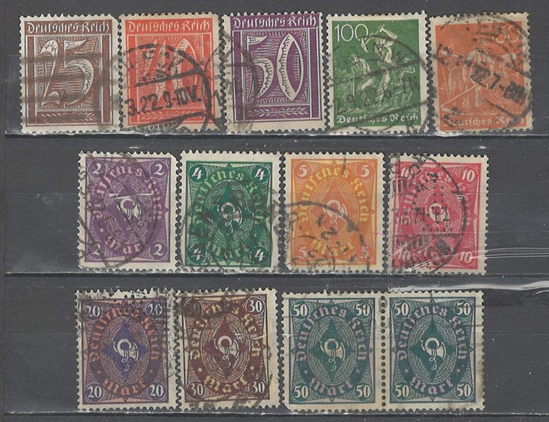 COLLECTION LOT # 4620 GERMANY 13 STAMPS WMK 126 1921+ CV+$26