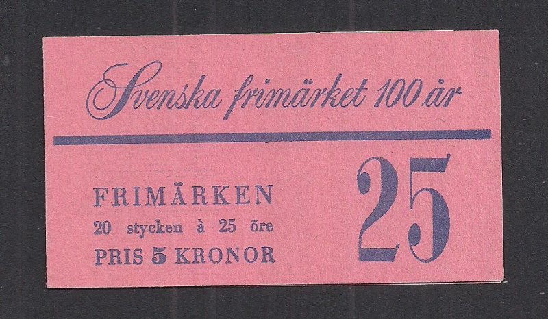 SWEDEN SC# 476 (H109 B FONT) CYLS 2 COMP BKLT/20 FVF/MOG