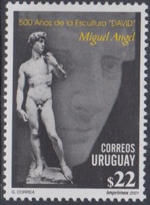 URUGUAY Sc # 1897 CPL MNH STATUE of DAVID by MICHELANGELO, 500th ANN