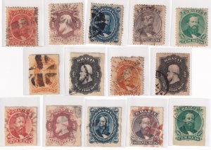 Brazil Stamps - 1866-1876 - Imperador D. Pedro - Used Collection - nice cancels