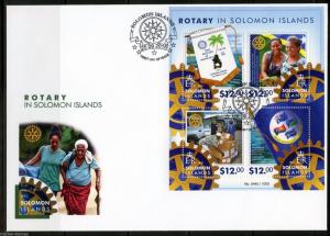 SOLOMON ISLANDS 2015 ROTARY IN  SOLOMON ISLANDS  SHEET FIRST DAY COVER