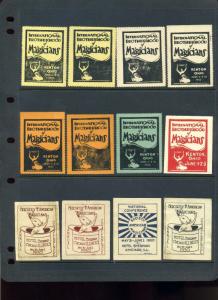 VINTAGE MAGICIAN STAMPS: INTERNATIONAL BROTHERHOOD/AMERICAN SOCIETY MAGICIANS