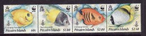 Pitcairn Is.-Sc#705- id12-unused NH strip-Fish-Marine Life-2010-