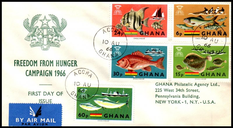 Ghana 251-255 Fish Typed FDC