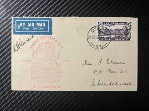 1932 New Zealand Special Christmas Airmail Cover Gisborne to Christchurch