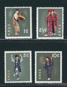 Ryukyu Is. 65-68 SG 97-100 MNH VF 1960 SCV $7.00