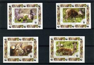 Afghanistan 2004 WWF. HIMALAYAN MUSK DEER (4) Deluxe s/s Imperforated Mint (NH)