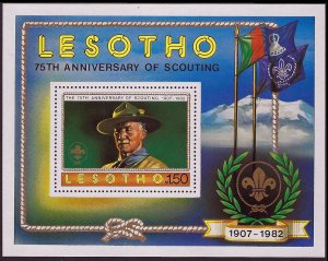 LESOTHO Sc#362 75th Anniversary of Scout Movement S/S (1982) MNH
