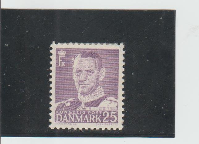 Denmark  Scott#  354  MH  (1955 King Frederik IX)