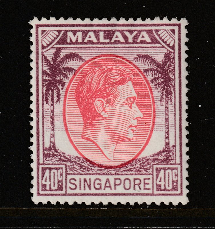 Singapore a MH KGVI 40c perf 17.5 x 18