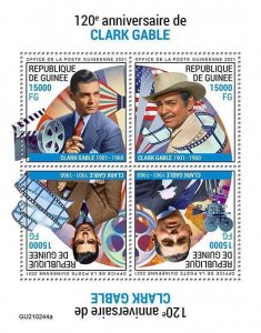 Guinea 2021 MNH People Stamps Clark Gable Celebrities Movies Film 4v M/S