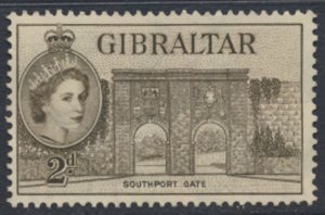 Gibraltar  SG  148  Dp Olive  Brown SC# 133*  Used  1953  see scan / details