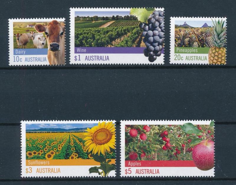 [74101] Australia 2012 Agriculture Dairy Cows Wine Apples Sunflowers  MNH