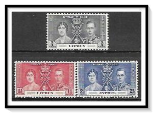 Cyprus #140-142 Coronation Issue Complete Set MH