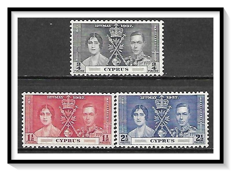 Cyprus #140-142 Coronation Issue Complete Set MH