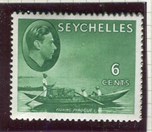 SEYCHELLES; 1938 early GVI issue Mint hinged Shade of 6c. Ordinary paper