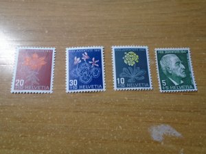 Switzerland  #  B166-69  MH   Flowers