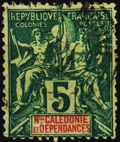 New Caledonia. 1892 5c S.G.55 Fine Used