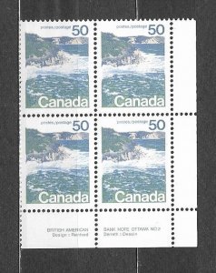 CANADA-1972,Sc#598 Pl:2, Type:2,MNH, BLOCK, L.R. LANDSCAPE DEFINITIVES-SEASHORE