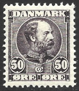 Denmark 1904-05 Christian IX 50o Vio Brown #68 VF-H CV $110.00-