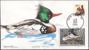 Colorano (Tom Dunne) Hand Painted FDC for the Federal 1994 Duck Stamp