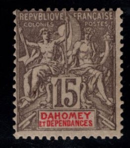 Dahomey Scott 6 MH* VF collectors mark on back of stamp