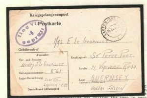 CHANNEL ISLANDS WW2 Guernsey Cover Internee *LAUFEN CAMP* 1944 Goupillot EP1