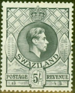 Swaziland 1938 5s Grey SG37 Fine Lightly Mtd Mint