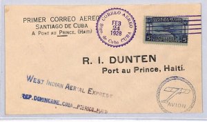 HAITI Air Mail *WEST INDIAN AERIAL EXPRESS* 1928 FIRST FLIGHT Cover Superb ZN35