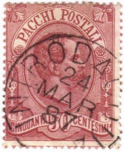 Italy #Q3 with fine 1887 postmark