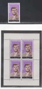 Central Africa # C24, C24a, John F. Kennedy, Mint NH, 1/2 Cat.