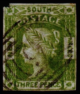 New South Wales Scott 17b (1852) Used F, CV $800.00 M