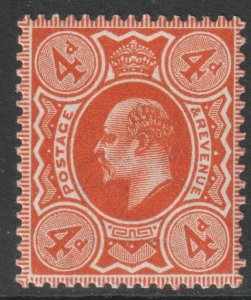 GB Scott 150 - SG286, 1911 Edward VII 4d Perf 15 x 14 MH*